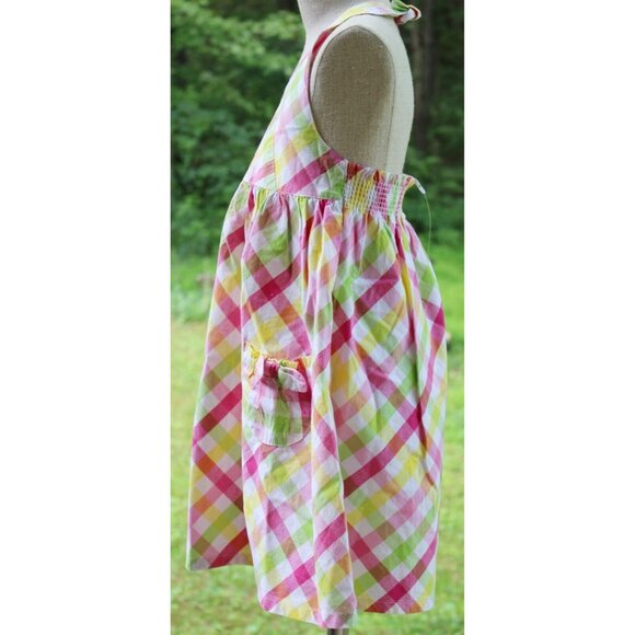 Gymboree Pretty Lady Dress Pink Yellow Plaid Halter Party Summer Lemonade - Picture 2 of 9